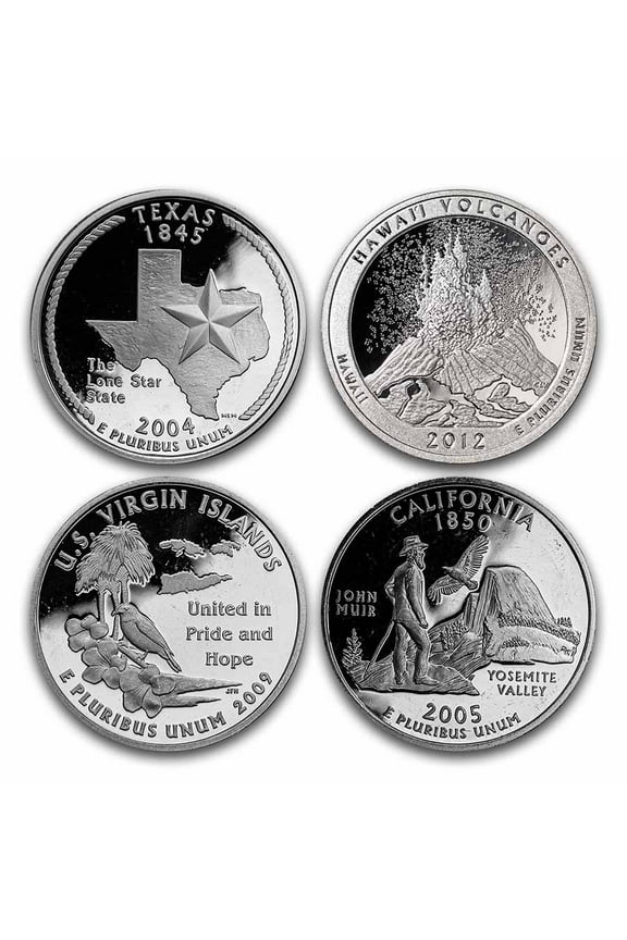 $1.00 Face Value 90% Silver Statehood/ATB Quarters Proof