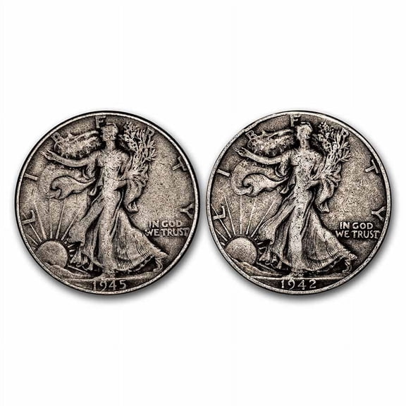 $1.00 Face Value 90% Walking Liberty Half Dollars Avg Circ