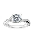 thumbnail image 1 of 1.00 T.C.W Asscher Shape Natural Diamond Latest Design Solitaire Wedding Ring for Women Solid 18K White Gold Size 8, 1 of 8