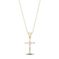 thumbnail image 1 of 1.00 T.C.W Baguette Cut Genuine Diamond Unique Faith Cross Pendant Necklace for Ladies Solid 18K Yellow Gold With 18 inches chain, 1 of 4