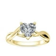 thumbnail image 1 of 1.00 T.C.W Brilliant Heart Cut Natural Diamond Wonderful Solitaire with Accents Engagement Ring for Women Solid 14K Yellow Gold Size 3, 1 of 8