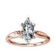 thumbnail image 1 of 1.00 T.C.W Brilliant Marquise Cut Natural Diamond Latest Design Solitaire with Accents Engagement Ring for Women Solid 18K Rose Gold Size 3, 1 of 8