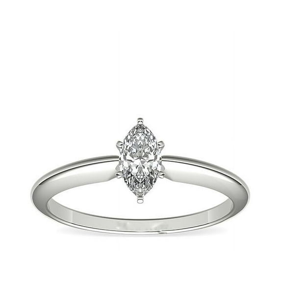 1.00 T.C.W Brilliant Marquise Cut Natural Diamond Wonderful Solitaire Engagement Ring for Women Solid 14K White Gold Size 3