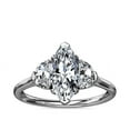 thumbnail image 1 of 1.00 T.C.W Brilliant Marquise Cut Natural Diamond Wonderful Three Stone Engagement Ring for Women Solid 950 Platinum Size 3, 1 of 9