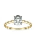 thumbnail image 1 of 1.00 T.C.W Brilliant Oval Cut Natural Diamond Latest Design Solitaire with Accents Engagement Ring for Women Solid 18K Yellow Gold Size 3, 1 of 6