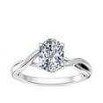 thumbnail image 1 of 1.00 T.C.W Brilliant Oval Cut Natural Diamond Wonderful Solitaire Engagement Ring for Women Solid 14K White Gold Size 3, 1 of 8