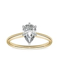 thumbnail image 1 of 1.00 T.C.W Brilliant Pear Cut Natural Diamond Latest Design Solitaire with Accents Engagement Ring for Women Solid 18K Yellow Gold Size 3, 1 of 6