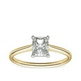 thumbnail image 1 of 1.00 T.C.W Brilliant Radiant Cut Natural Diamond Latest Design Solitaire with Accents Engagement Ring for Women Solid 18K Yellow Gold Size 3, 1 of 6