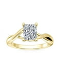 thumbnail image 1 of 1.00 T.C.W Brilliant Radiant Cut Natural Diamond Wonderful Solitaire with Accents Engagement Ring for Women Solid 14K Yellow Gold Size 3, 1 of 8