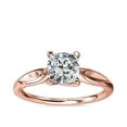 thumbnail image 1 of 1.00 T.C.W Brilliant Round Cut Natural Diamond Latest Design Solitiare with Accents Engagement Ring for Women Solid 18K Rose Gold Size 3, 1 of 8