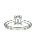 thumbnail image 1 of 1.00 T.C.W Emerald Shape Natural Diamond Latest Design Solitaire Wedding Ring for Women Solid 18K White Gold Size 8, 1 of 6