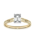 thumbnail image 1 of 1.00 T.C.W Emerald Shape Natural Diamond Latest Design Solitaire Wedding Ring for Women Solid 18K Yellow Gold Size 8, 1 of 6