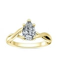 thumbnail image 1 of 1.00 T.C.W Pear Shape Natural Diamond Latest Design Solitaire Wedding Ring for Women Solid 18K Yellow Gold Size 8, 1 of 8