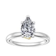 thumbnail image 1 of 1.00 T.C.W Pear Shaped Real Diamond New Design Solitaire Wedding Ring for Women Solid 18K White Gold Size 3.5, 1 of 8