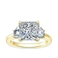 thumbnail image 1 of 1.00 T.C.W Princess Shape Natural Diamond Latest Design Three Stone Wedding Ring for Women Solid 18K Yellow Gold Size 8, 1 of 8