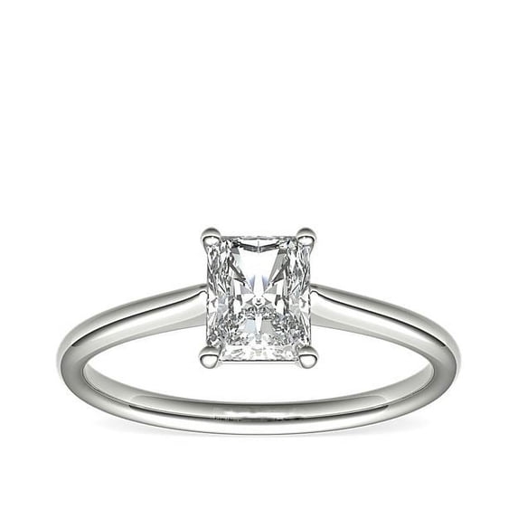 1.00 T.C.W Radiant Shape Natural Diamond Latest Design Solitaire Wedding Ring for Ladies Solid 14K White Gold Size 8