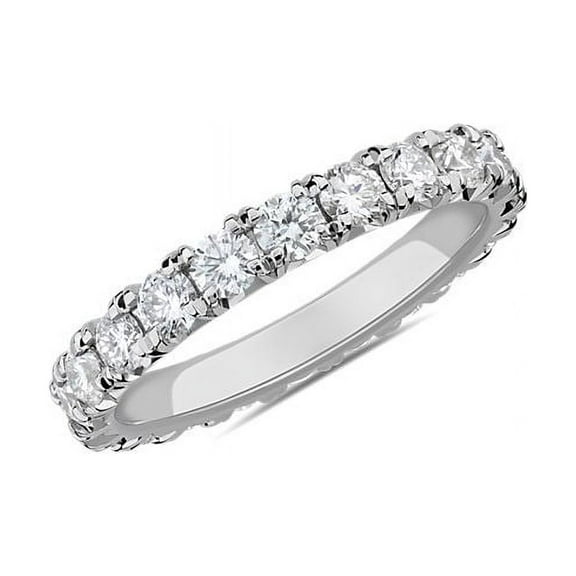1.00 T.C.W Round Cut Natural Diamond Latest Design Bridal Eternity Band for her Solid 14K White Gold Size 7