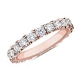 thumbnail image 1 of 1.00 T.C.W Round Shape Natural Diamond Latest Design Wedding Eternity Band for Ladies Solid 14K Rose Gold Size 8, 1 of 7