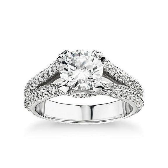 Diamond-Capitals 1.00 Carat Lovely Round Cut Solitaire Natural Diamond (F-G/VS1) Engagement Ring for Ladies Solid 14K White Gold Size 7