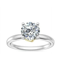 1.00 T.C.W Round Shaped Genuine Diamond Elegant Solitaire Engagement Ring for Ladies Solid 14K White Gold Size 7