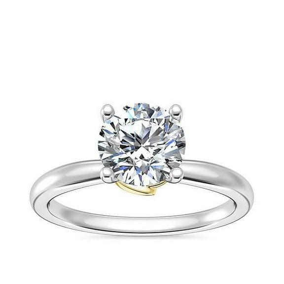 1.00 T.C.W Round Shaped Genuine Diamond Elegant Solitaire Engagement Ring for Ladies Solid 14K White Gold Size 7