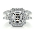 thumbnail image 1 of 1.00 TCW Asscher Cut Bridal Set Wedding Ring 18K White Gold, 1 of 2