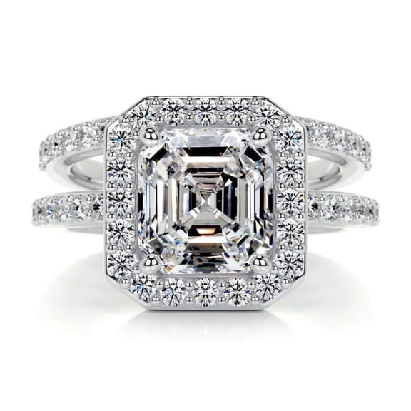 1.00 TCW Asscher Cut Bridal Set Wedding Ring 925 Silver