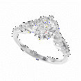 thumbnail image 1 of 1.00 TCW Lab Grown Diamond Round Briliiant Cut Twisted Engagement Ring 14K White Gold, 1 of 1