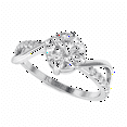 1.00 TCW Lab Grown Diamond Round Briliiant Cut Twisted Engagement Ring