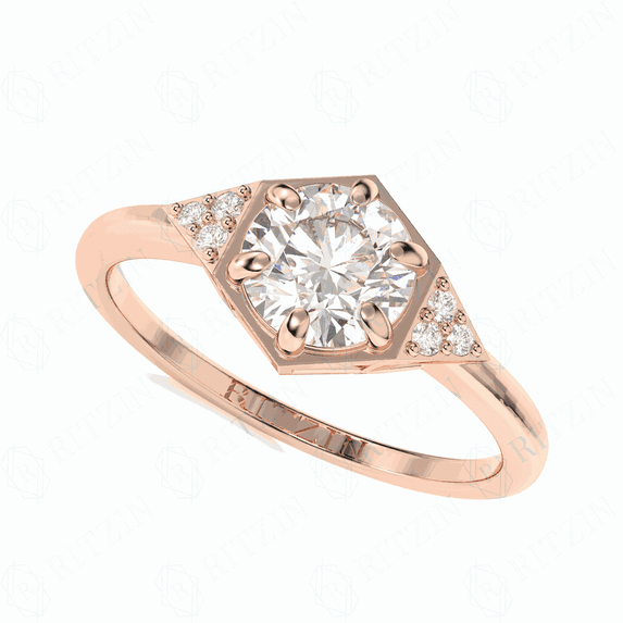 1.00 TCW Lab Grown Diamond Round Cut Cluster Engagement Ring 14K Rose Gold