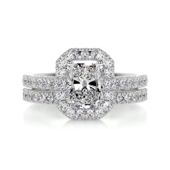 1.00 TCW Radiant Cut Bridal Set Wedding Ring 925 Silver