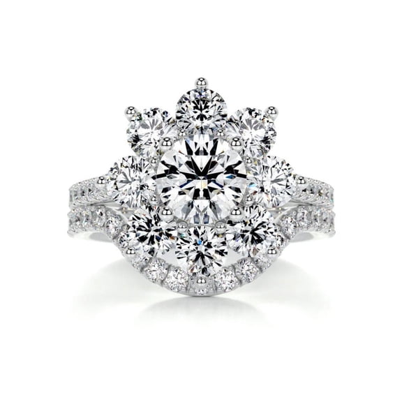 1.00 TCW Round Brilliant Cut Bridal Set Wedding Ring 18K White Gold