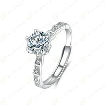 1.00 TCW Round Brilliant Cut Solitaire With Accents Engagement Ring 925 Silver