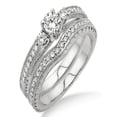 thumbnail image 1 of 1.00 carat Antique Bridal set with Round Cut diamond in 10k White Gold, 1 of 3
