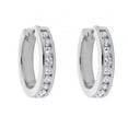 thumbnail image 1 of 1.00 ct Ladies Round Cut Diamond Hoop Huggie Earrings, 1 of 3