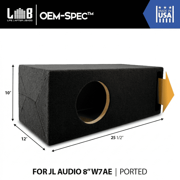 1.00 ft @ 34.33Hz Ported Enclosure Box for JL Audio 8" W7 (8W7 AE) Sub Woofer