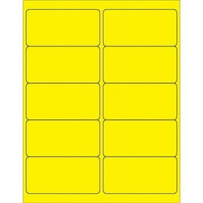 1,000 4 x 2" Yellow Rectangle Laser Labels 10/Sheet