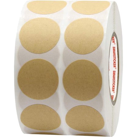 1,000 Brown Natural Kraft Paper Dot Stickers 1 Inch Round Craft Cardboard Target Pasters Price Stickers Writable Permanent Adhesive Circle Color Coding Labels for Shooting Marksmanship