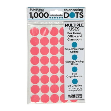 1,000 Color Coding Dots, Color Sticker Dots, Blank Price Sticker, Office, Classroom , Moving & Art