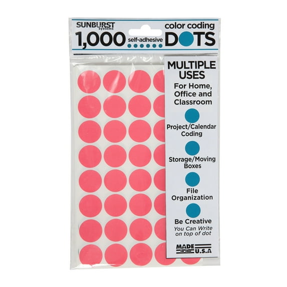 1,000 Color Coding Dots, Color Sticker Dots, Blank Price Sticker, Office, Classroom , Moving & Art