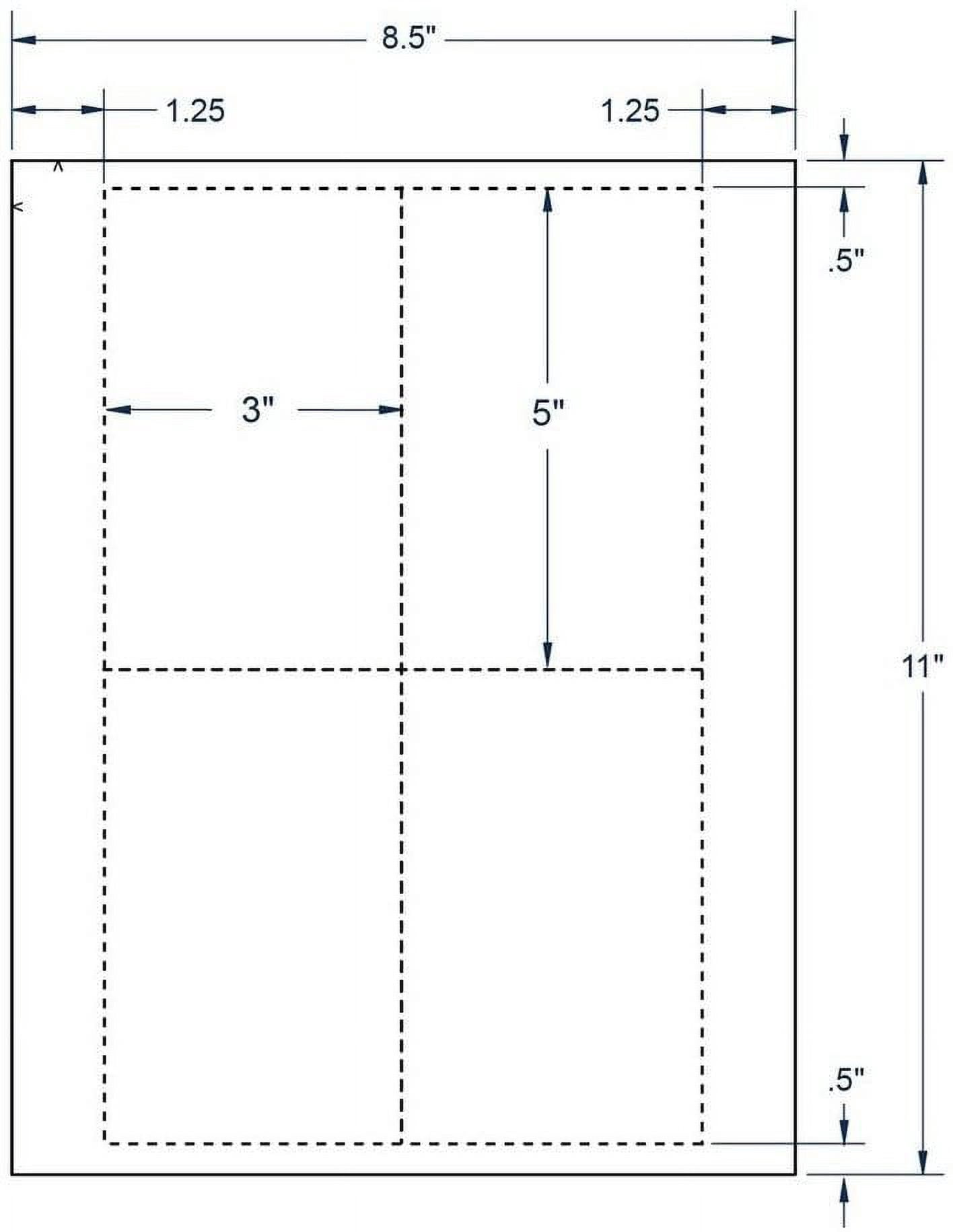 1,000 Compulabel 430053 White Index Cards, 3" x 5", Four per Sheet, 250 Sheets