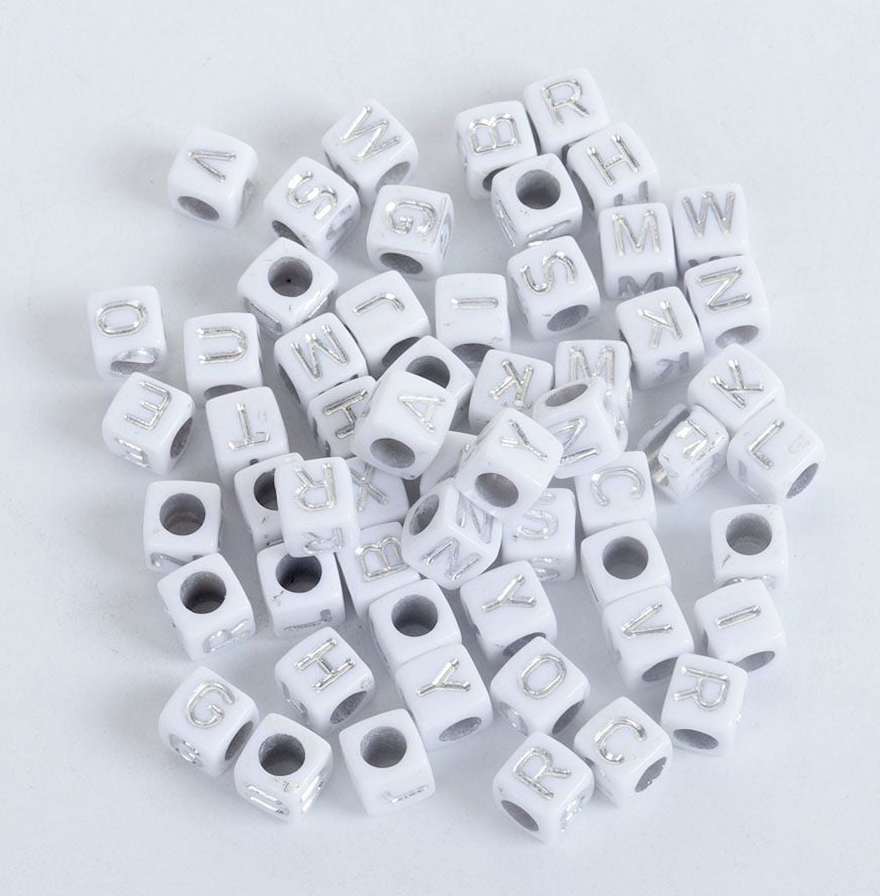 Number & Symbol Beads 6mm White