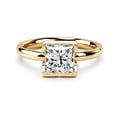 1.00CT Princess Cut Lab Created Diamond 14K Yellow Gold Bezel Set ...