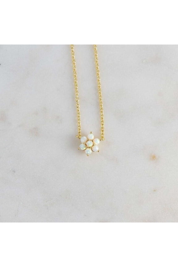 1.00CT Round Cut Fire Opal 925 Silver Women's Flower Pendant 14k Yellow Gold Plated