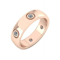 1.00Ct Round Brilliant Cut Natural Diamond Domed Anniversary Wedding Eternity Band Ring 14k Gold GH SI1