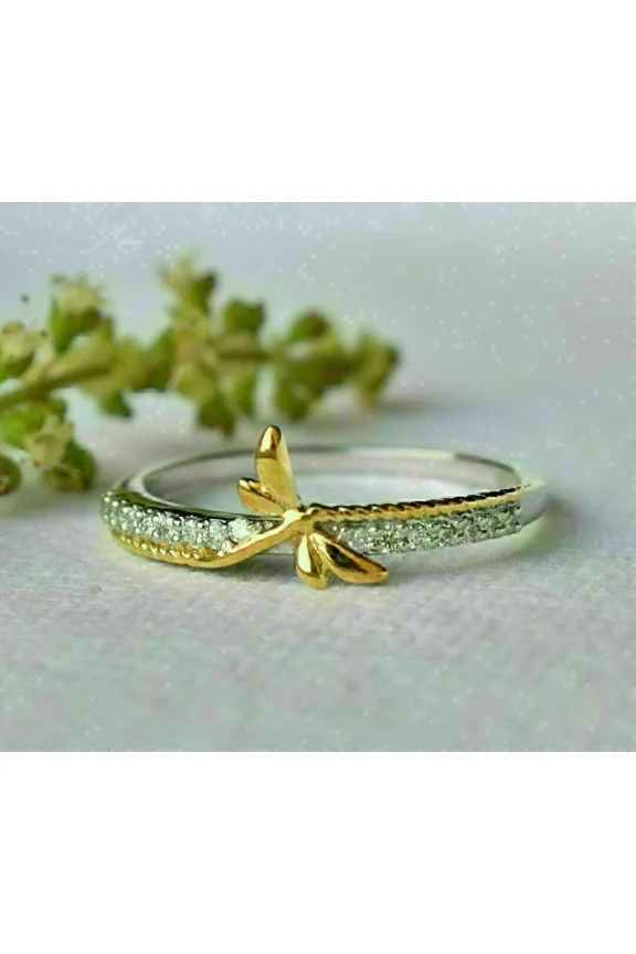 1.00Ct Round Cut Lab Created Diamond Engagement Ring 14k Two Tone Gold Plated