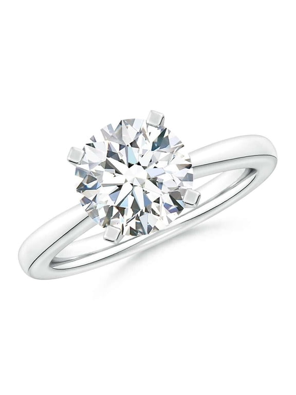 1.00Ctw Natural Diamond E-F VS Round Solitaire Ring 14K Solid White Gold With EGL Certified