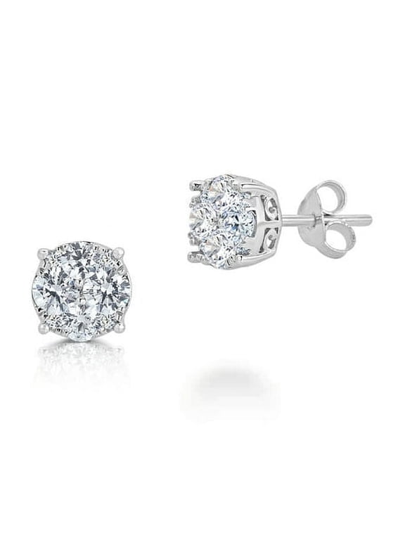 1.00Ctw Women Lab Grown Diamond Stud Earrings 925 Sterling Silver Certified