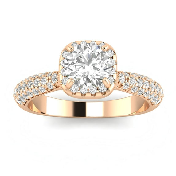 1.00ctw Diamond Halo Engagement Ring in 10k Rose Gold