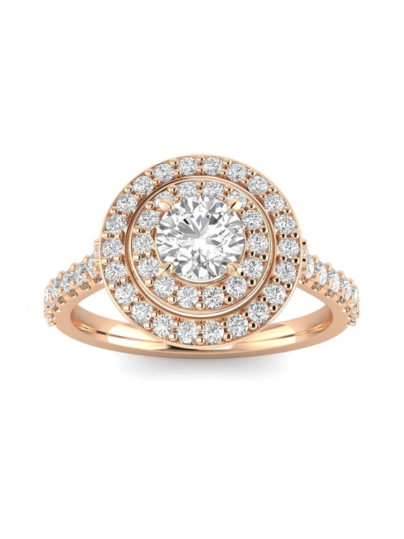 1.00ctw Diamond Halo Engagement Ring in 10k Rose Gold